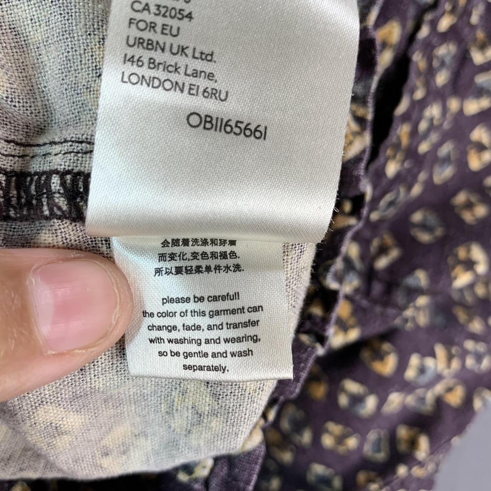 Anthropologie Pants Women XS Purple Lin Jogger Elastic Waist Cuffed Crop Geo AOP - Picture 7 of 15